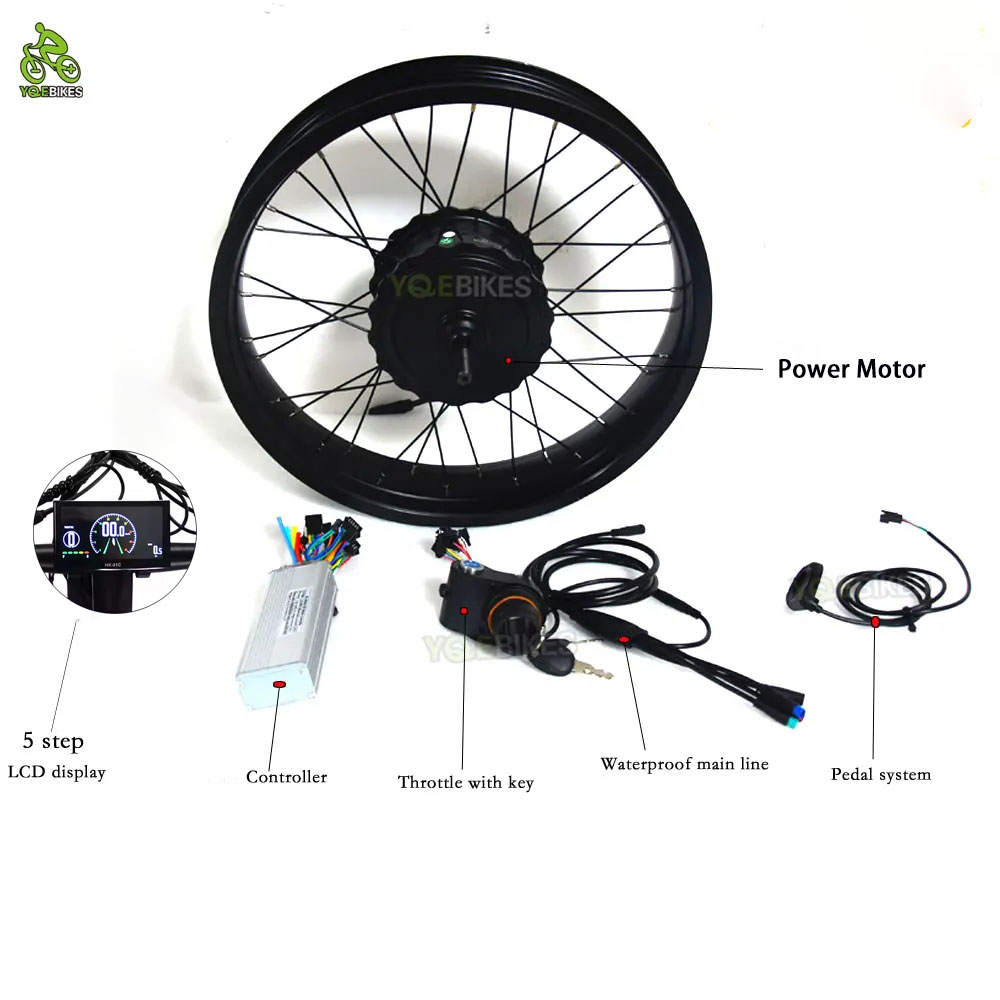 Fat Tire Ebike Conversion Kit 2000W - 20 インチ 4.0 電動自転車アクセサリー DIY アセンブリ電動ファットタイヤマウンテンバイク自転車変換キット