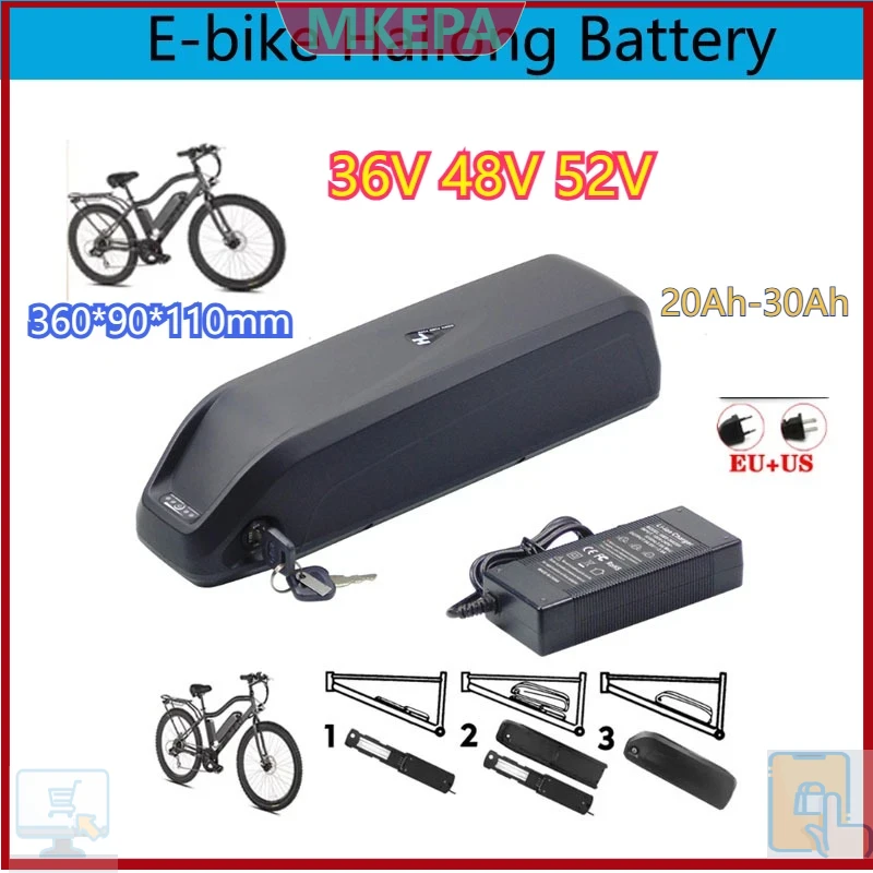 🔋 36-48-52V モーター電動マウンテンバイク Hai - Ebike Battery 48V 20Ah Hailong のレビューと価格