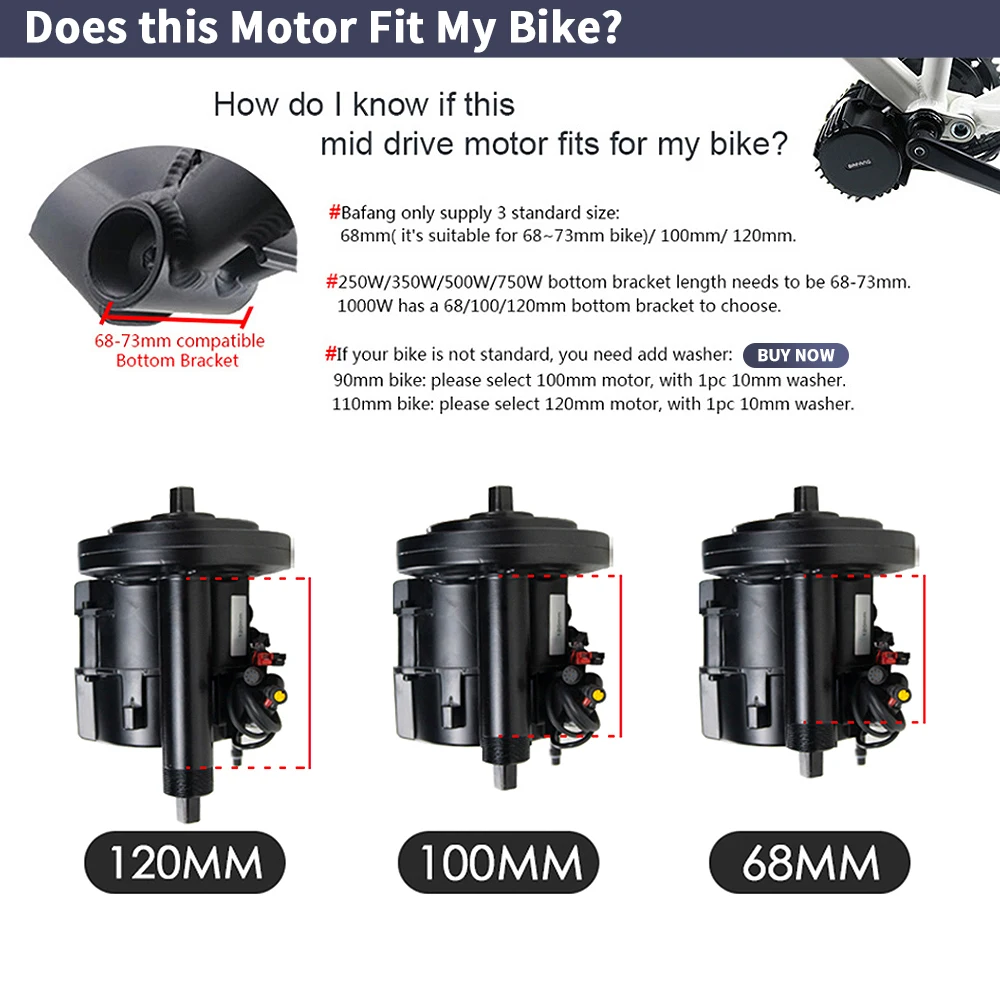 Bafang-電動自転車電動キット,ボトムブラケットのモータ - Mid Drive Motor Kit 52V 1000W のレビューと価格