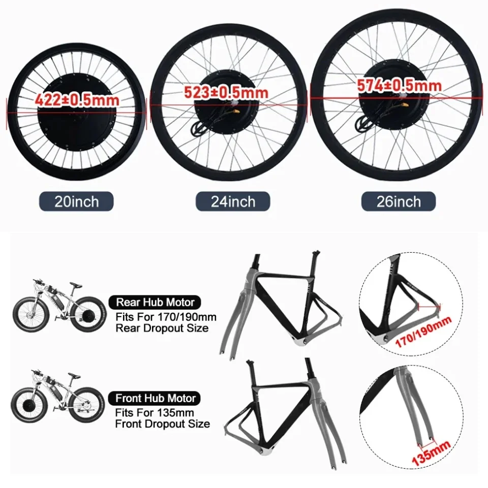 72V 3000W電動自転車用スノーバイク変換キット、48V - Ebike Conversion Kit 72V 3000W のレビューと価格