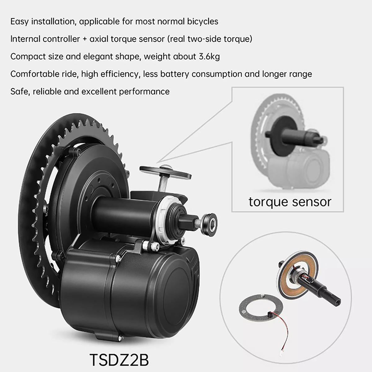 新バージョン Tongsheng 48V 500 ワット電動 - Tongsheng Tsdz2B Mid Drive Motor のレビューと価格